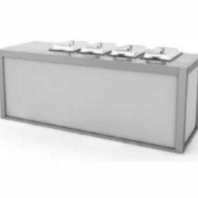 ../frankl24shop/Buffet Alu 1,60x0,80x0,90 m mit 4x Ausschnitt, mit weißer Platte (ohne Chafing Dish)